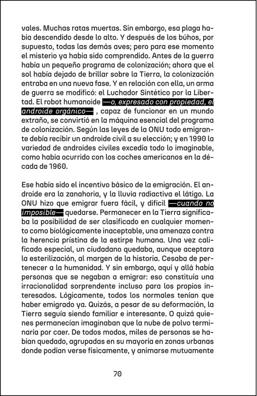 página del libro